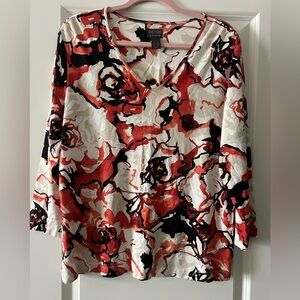 Chico's Floral Long Sleeve Tee